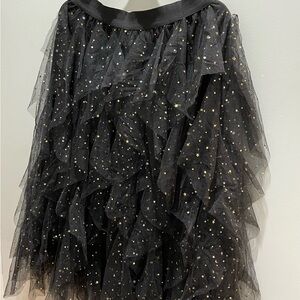 Black and Gold Starry Tulle Skirt